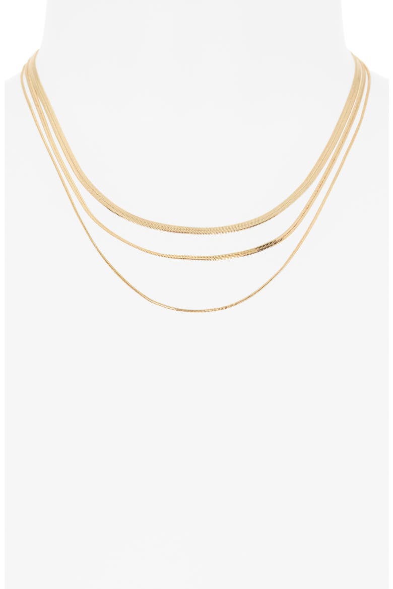 Multirow Snake Chain Necklace, Alternate, color, GOLD