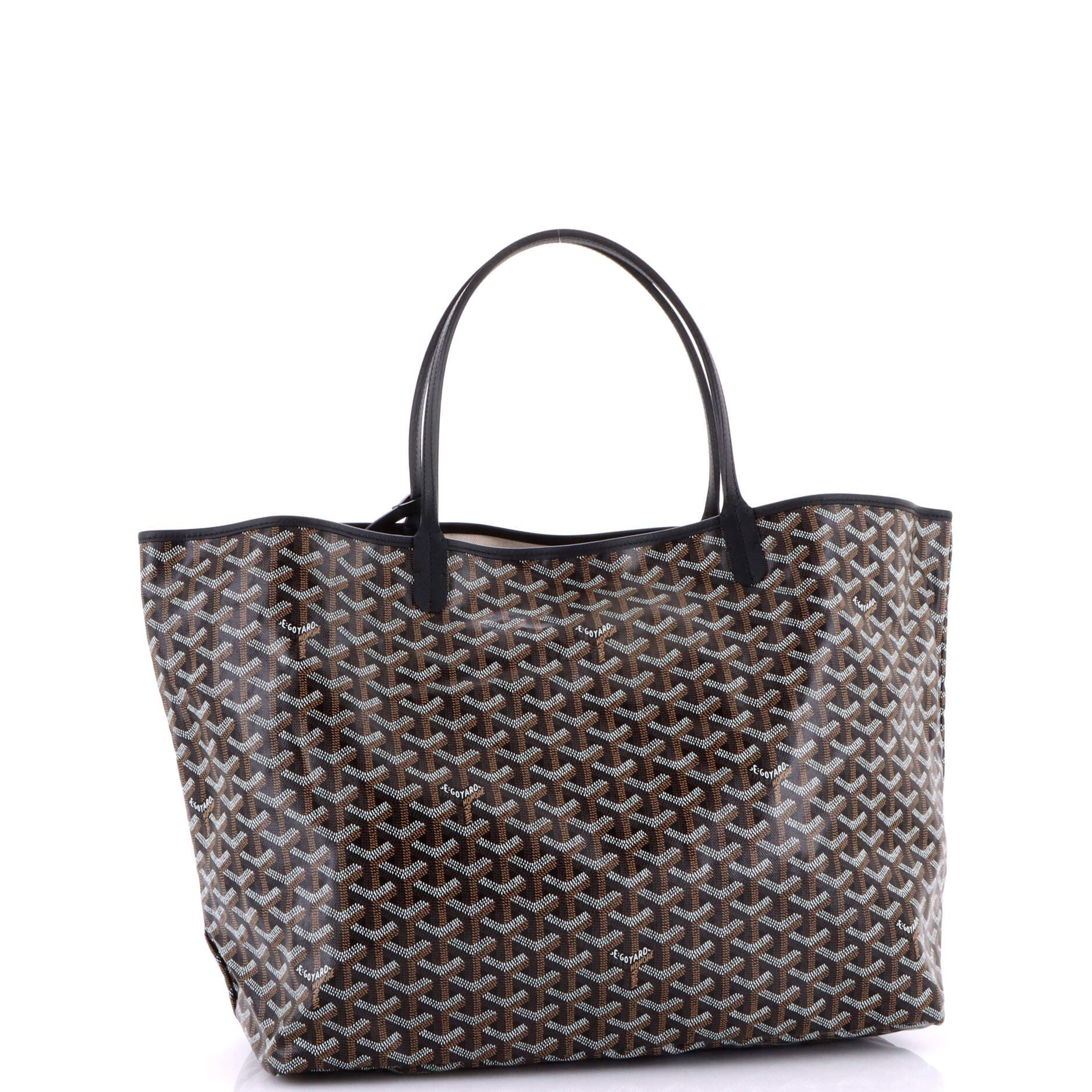 Pre-Owned Goyard Saint Louis Tote Coated Canvas GM, Alternate, color, Black