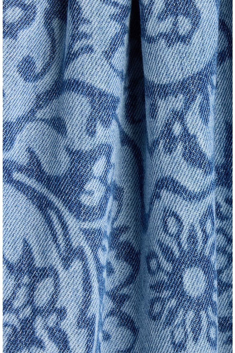 Vondero Lasered Floral Stonewash Denim Jacket, Alternate, color, BLUE