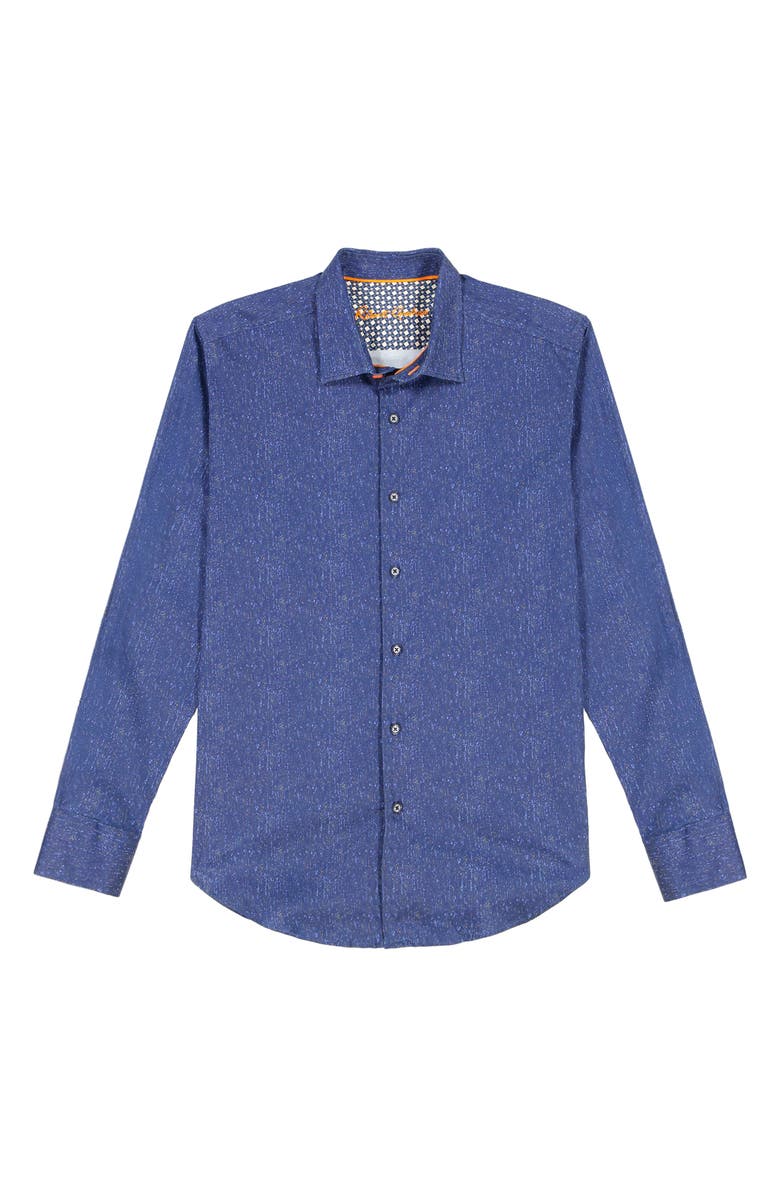 Robert Graham Berkley Long Sleeve Stretch Cotton Button-Up Shirt, Alternate, color, Navy