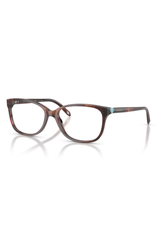 Tiffany & Co . 52mm Square Optical Glasses In Spotted Brown/demo Lens
