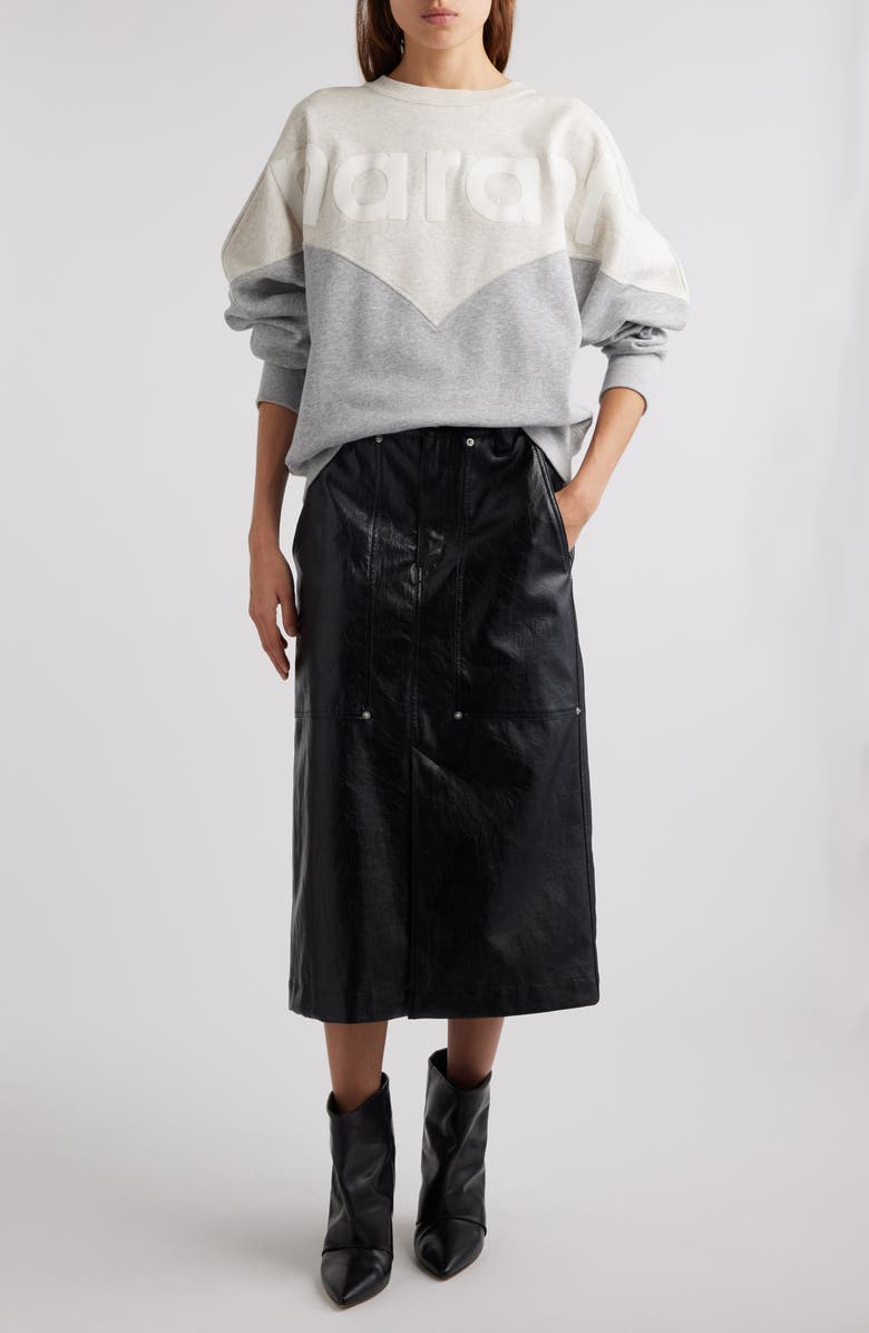 Isabel Marant Étoile Houston Colorblock Cotton Graphic Sweatshirt, Alternate, color, 