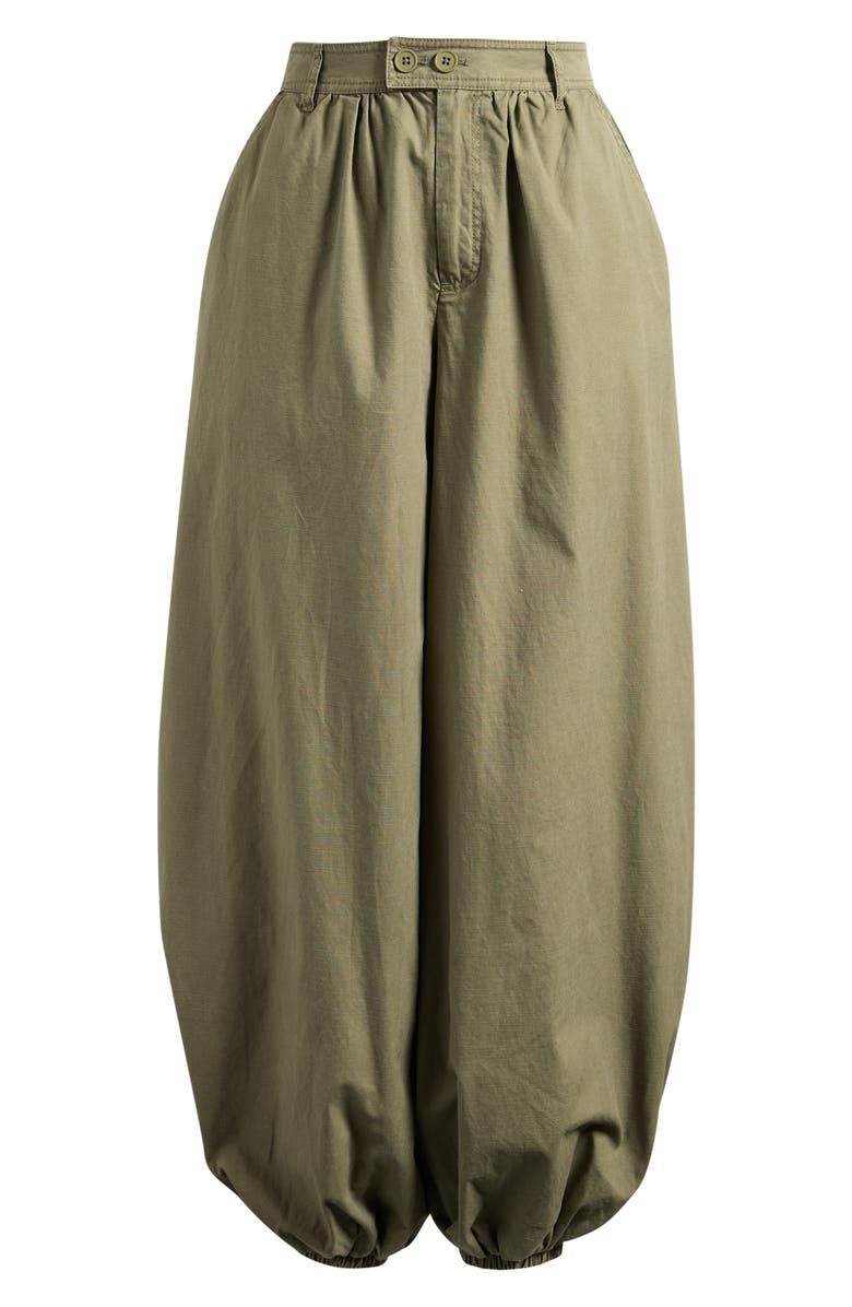 Topshop Ripstop Cotton Balloon Pants, Main, color, Khaki