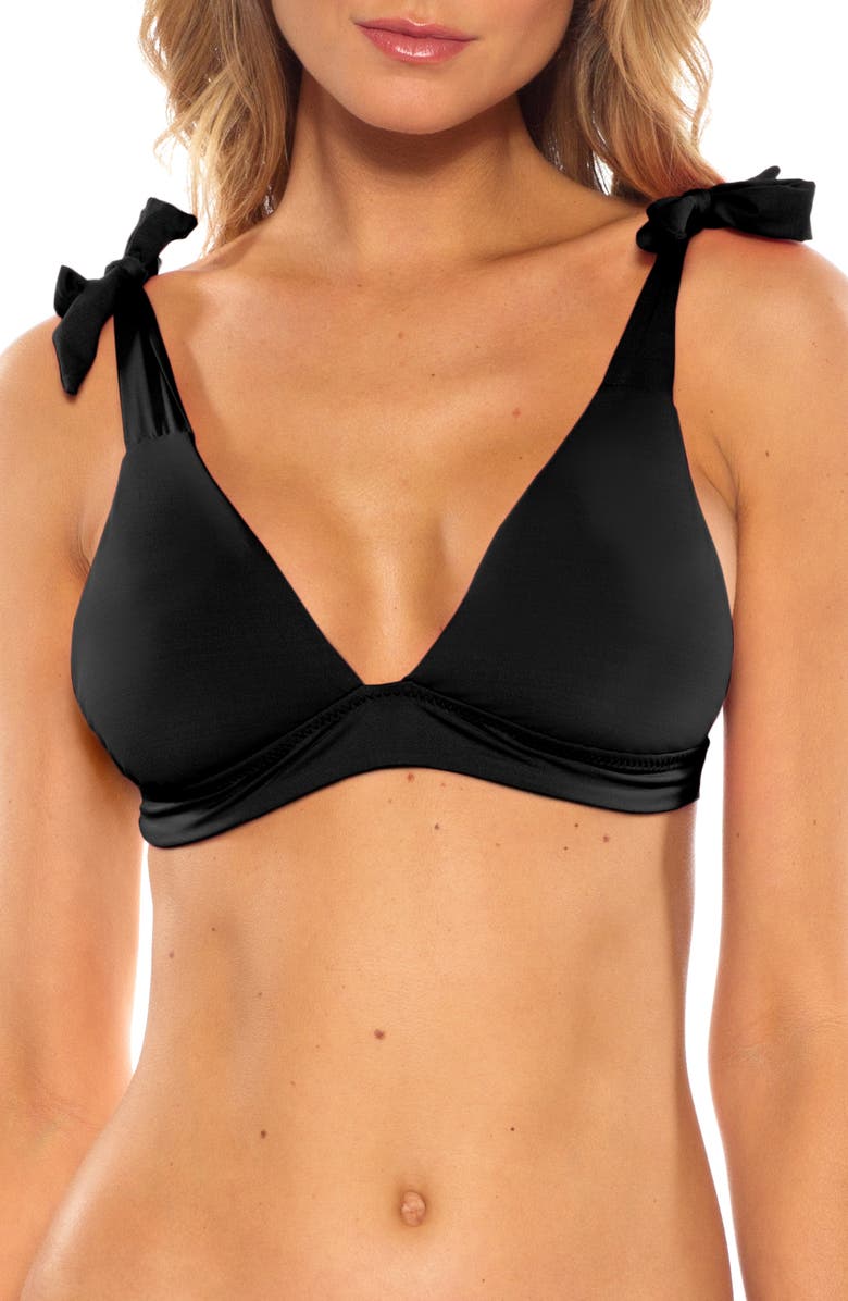 Becca Tie Shoulder Bikini Top, Main, color, 