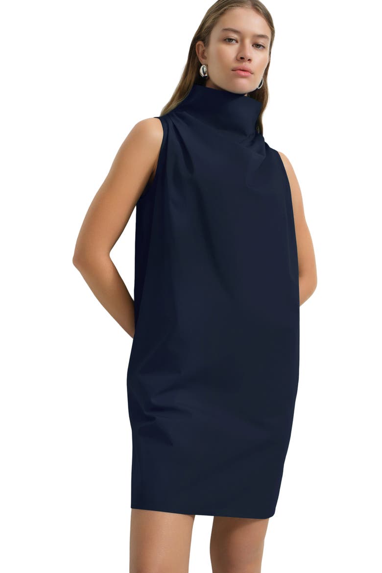 Minna Drape Turtleneck Sleeveless Dress, Alternate, color, DEEP INDIGO