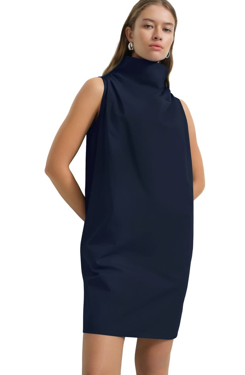 Marcella Minna Drape Turtleneck Sleeveless Dress, Alternate, color,
