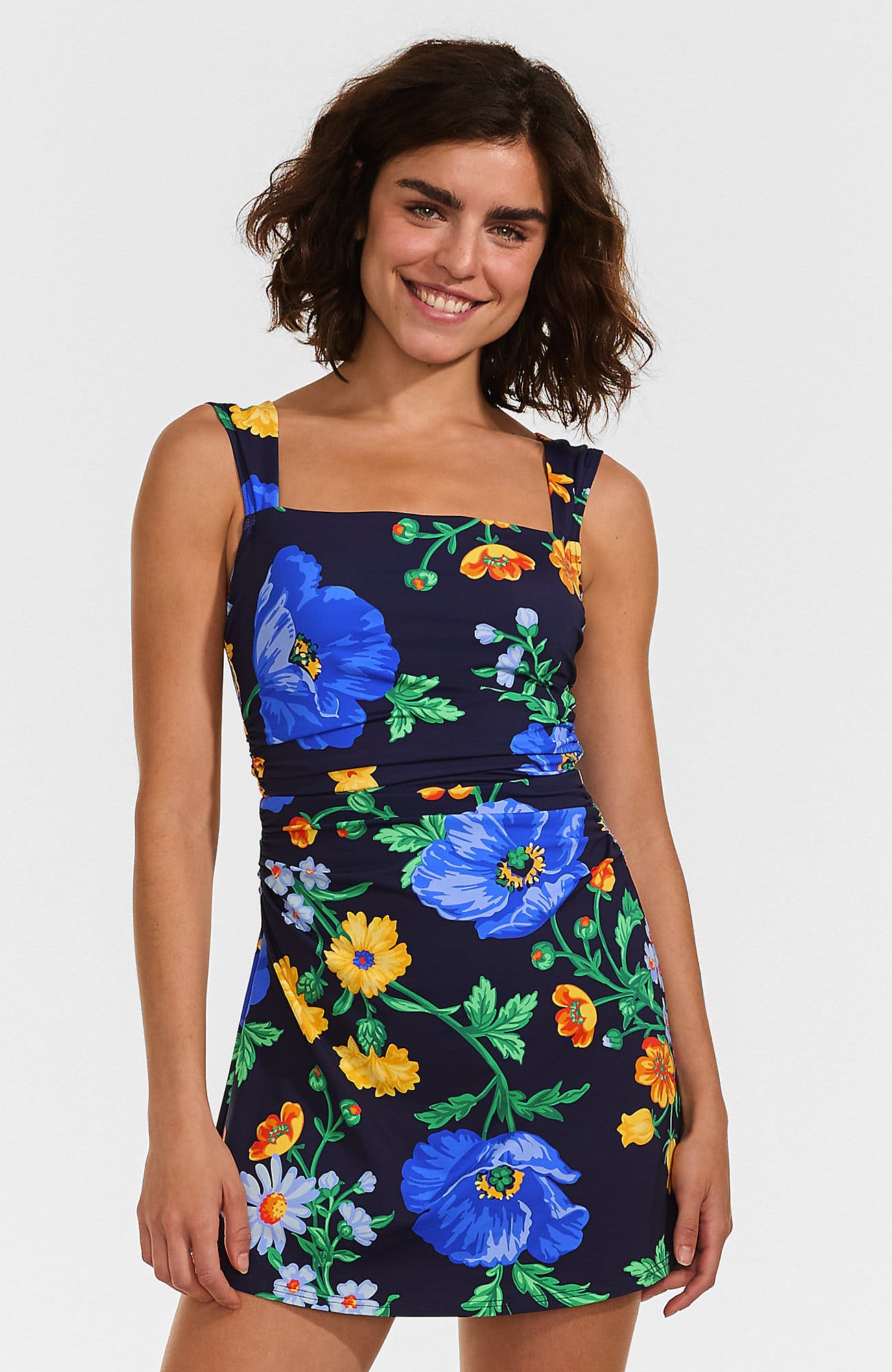 Navy/Exploded Poppy Floral
