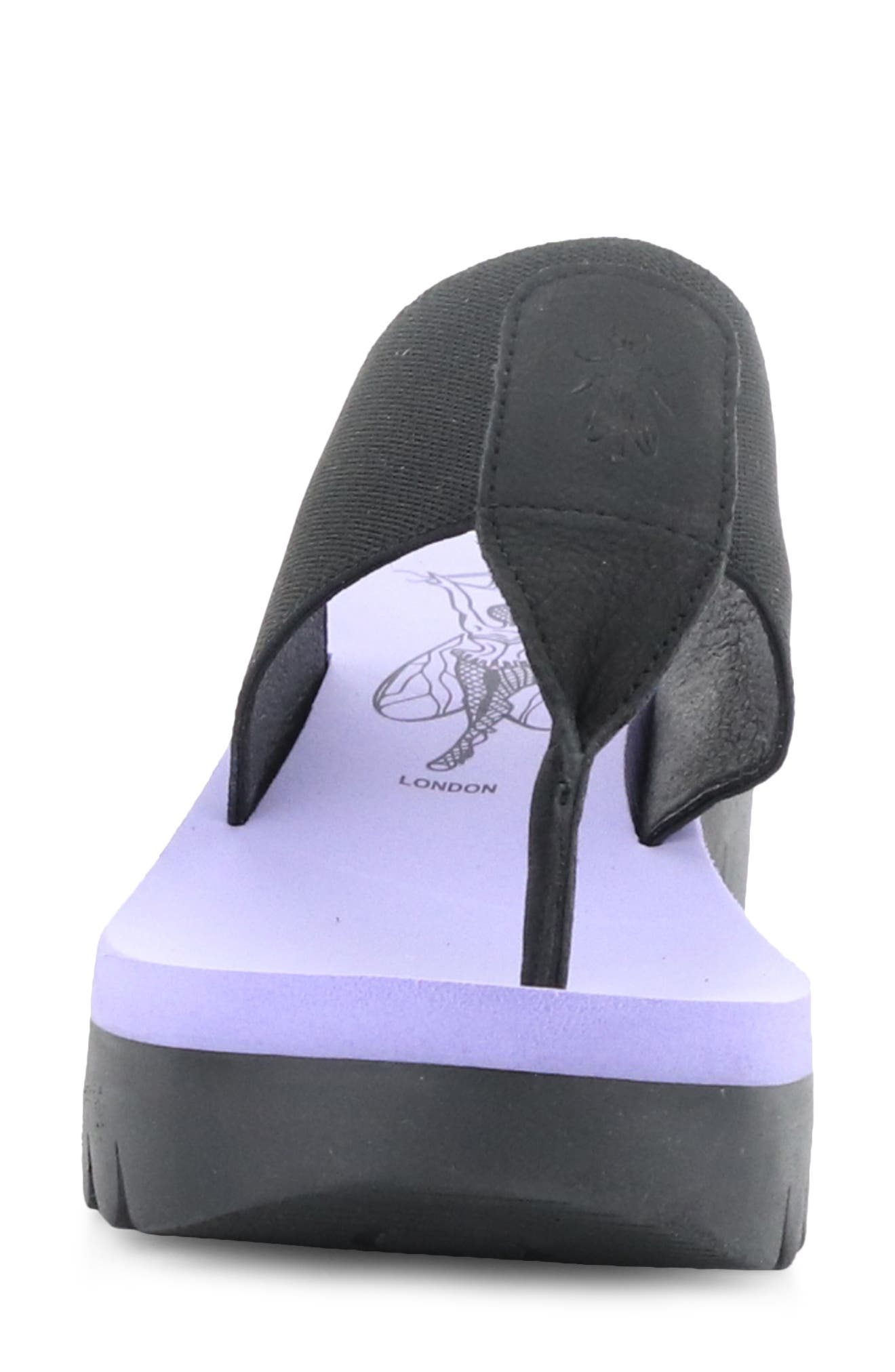 Yomu Wedge Flip Flop, Alternate, color, 010 BLACK/ VIOLA GROGRAIN