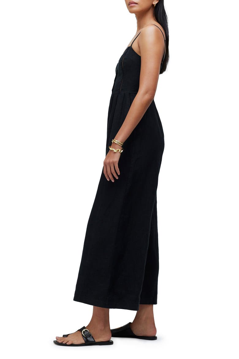 Campbell Refined Linen Jumpsuit, Alternate, color, TRUE BLACK