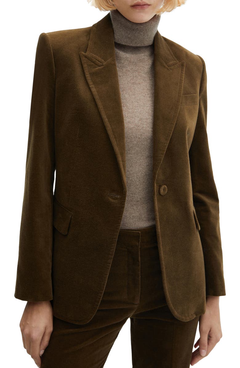 MANGO Velour Blazer, Main, color, 