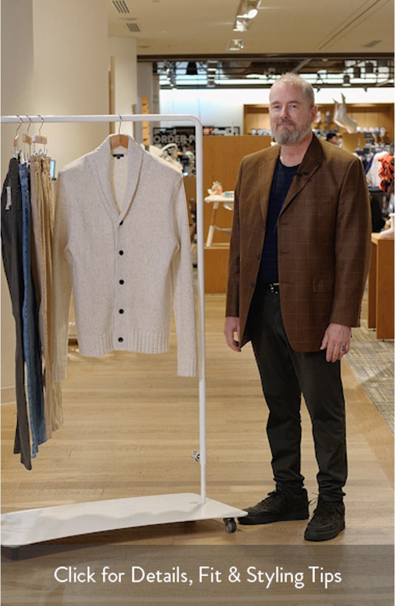 Cordon Shawl Collar Cotton Blend Cardigan, sales video thumbnail