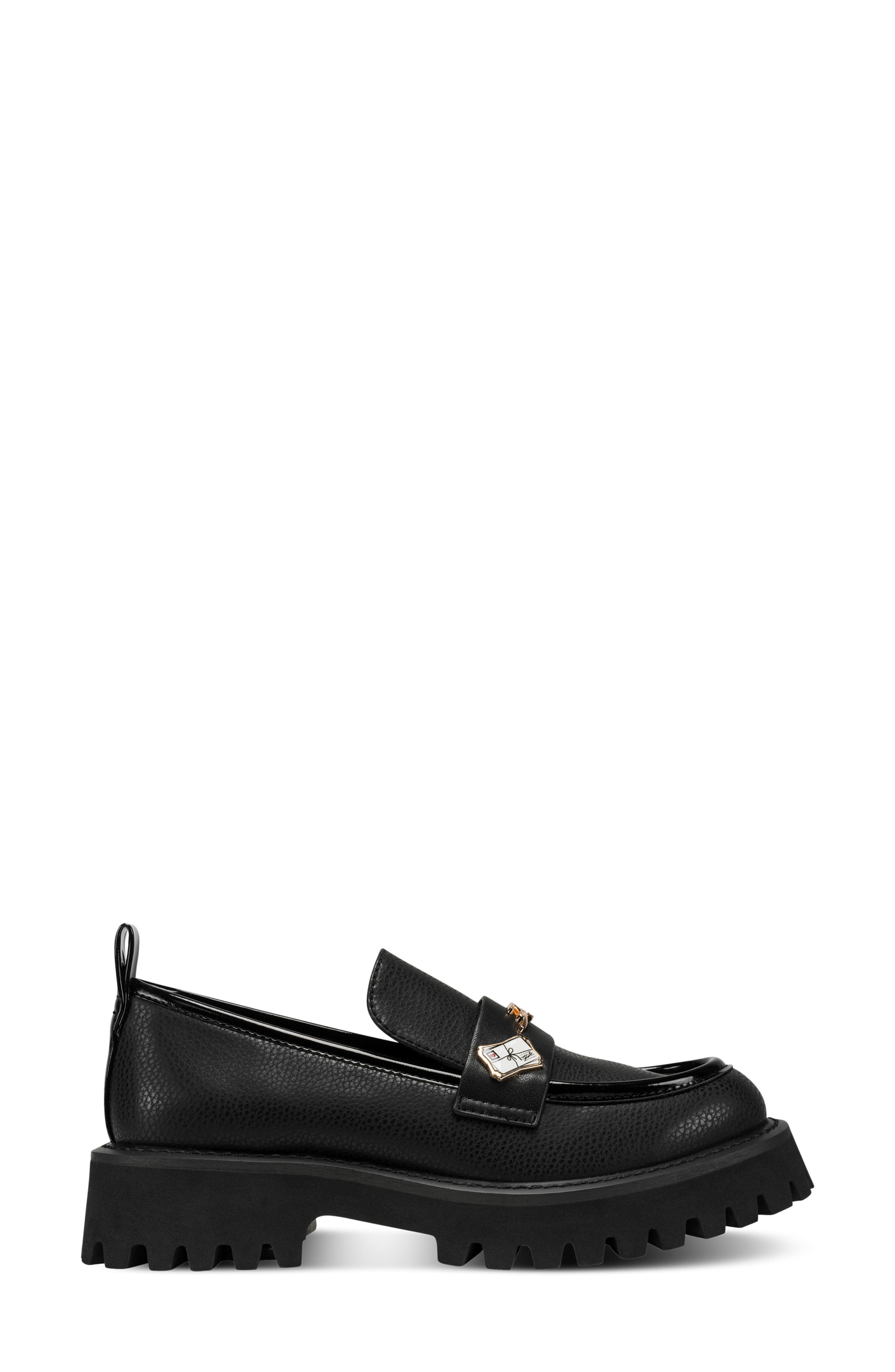 Greenly Platform Loafer, Alternate, color, BLACK