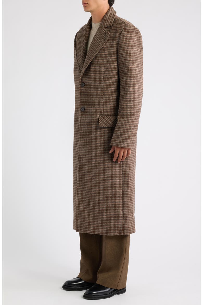 Check Cotton & Wool Coat, Alternate, color, RAIN DRUM