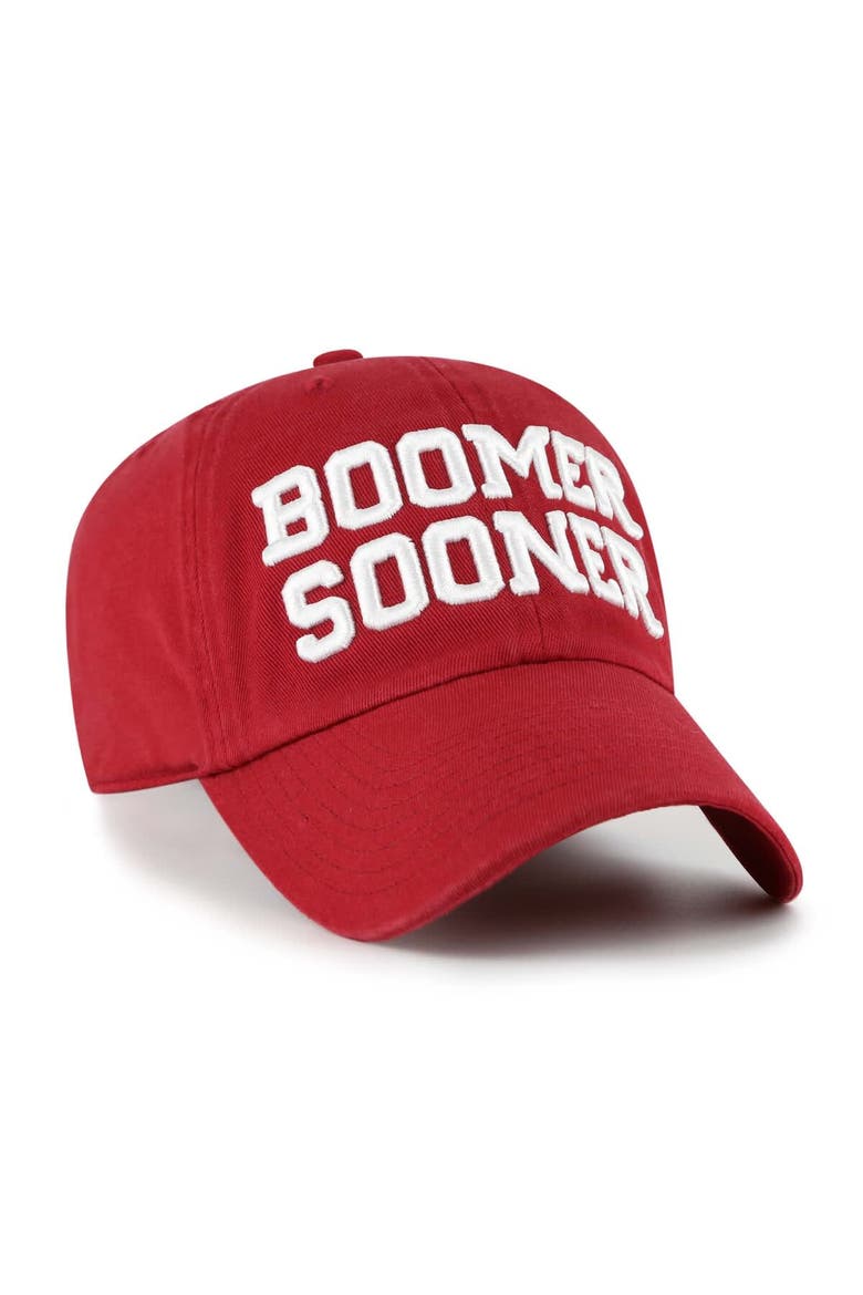 Men's '47 Crimson Oklahoma Sooners Clean Up Adjustable Hat, Alternate, color, Crimson