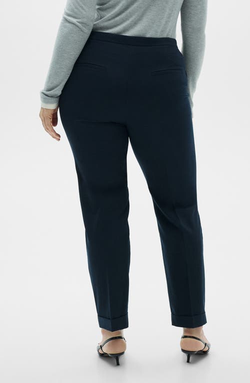 Shop Mango Straight Leg Suit Pants In Dark Navy