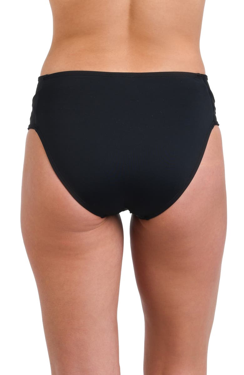 La Blanca Island Goddess Keyhole Bikini Bottoms, Alternate, color, Black