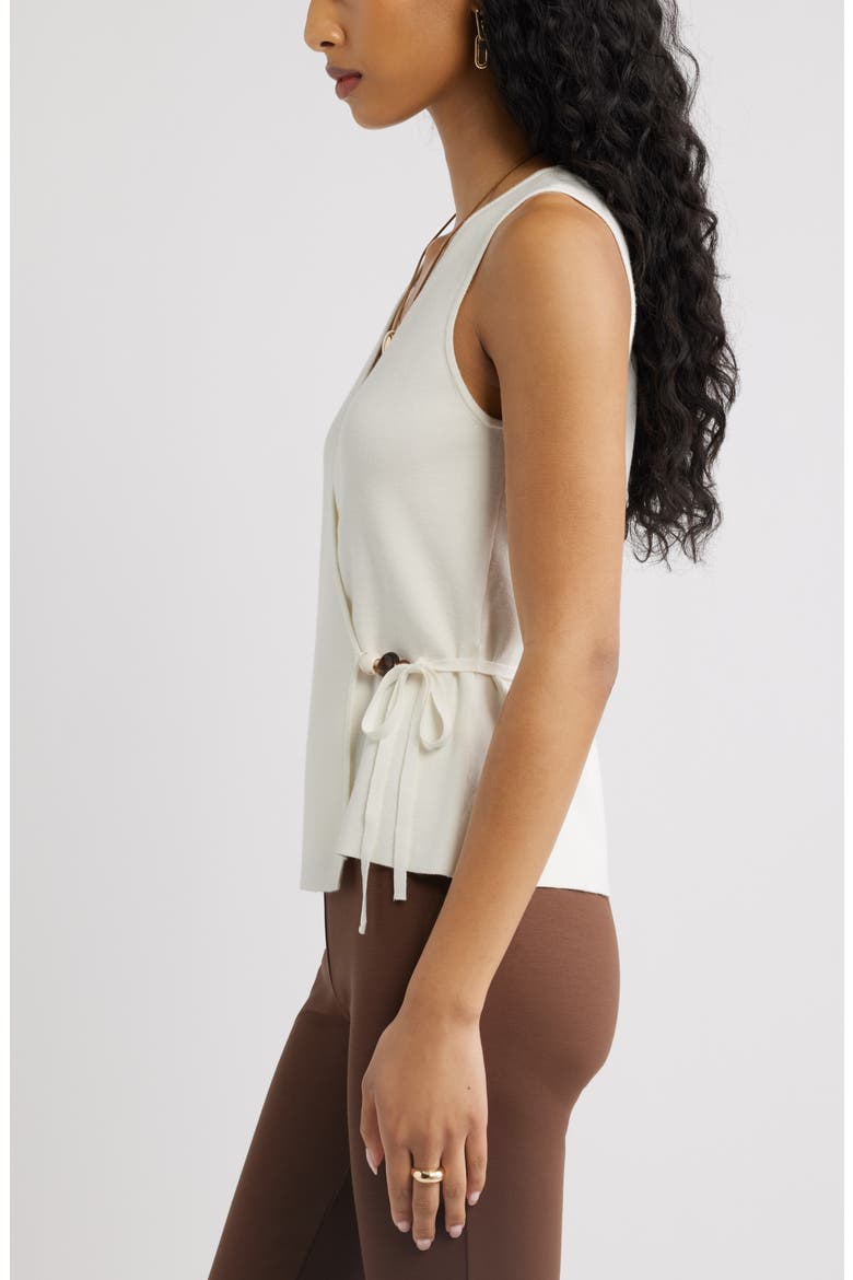 Side Tie Sweater Vest, Alternate, color, IVORY