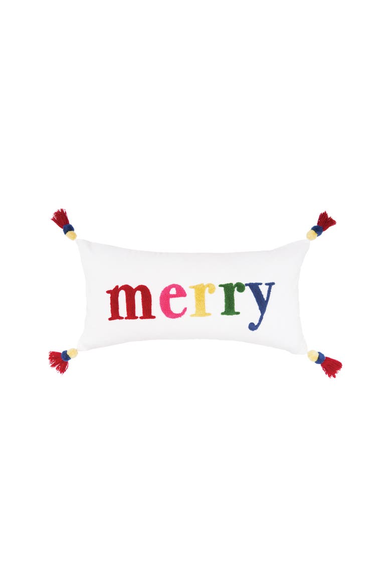 Boho Merry Throw Pillow, 12" x 24", Main, color, Red