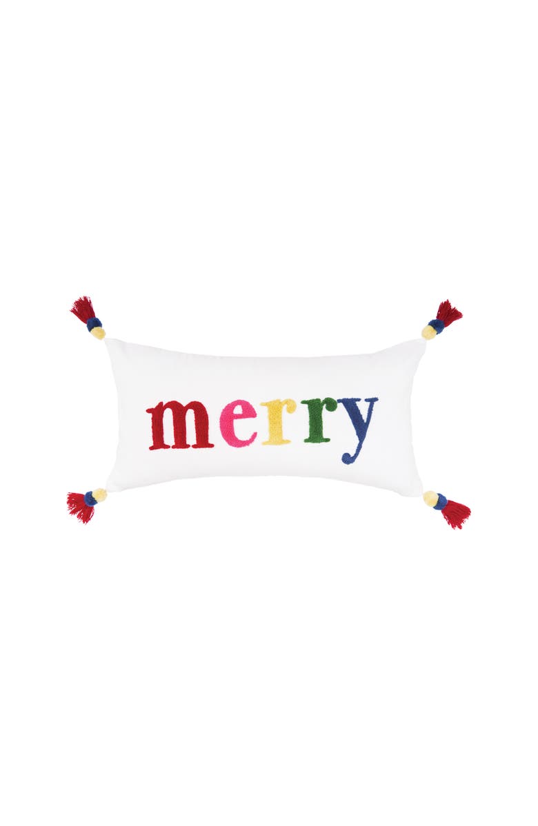 carol & frank Boho Merry Throw Pillow, 12" x 24", Main, color, Red