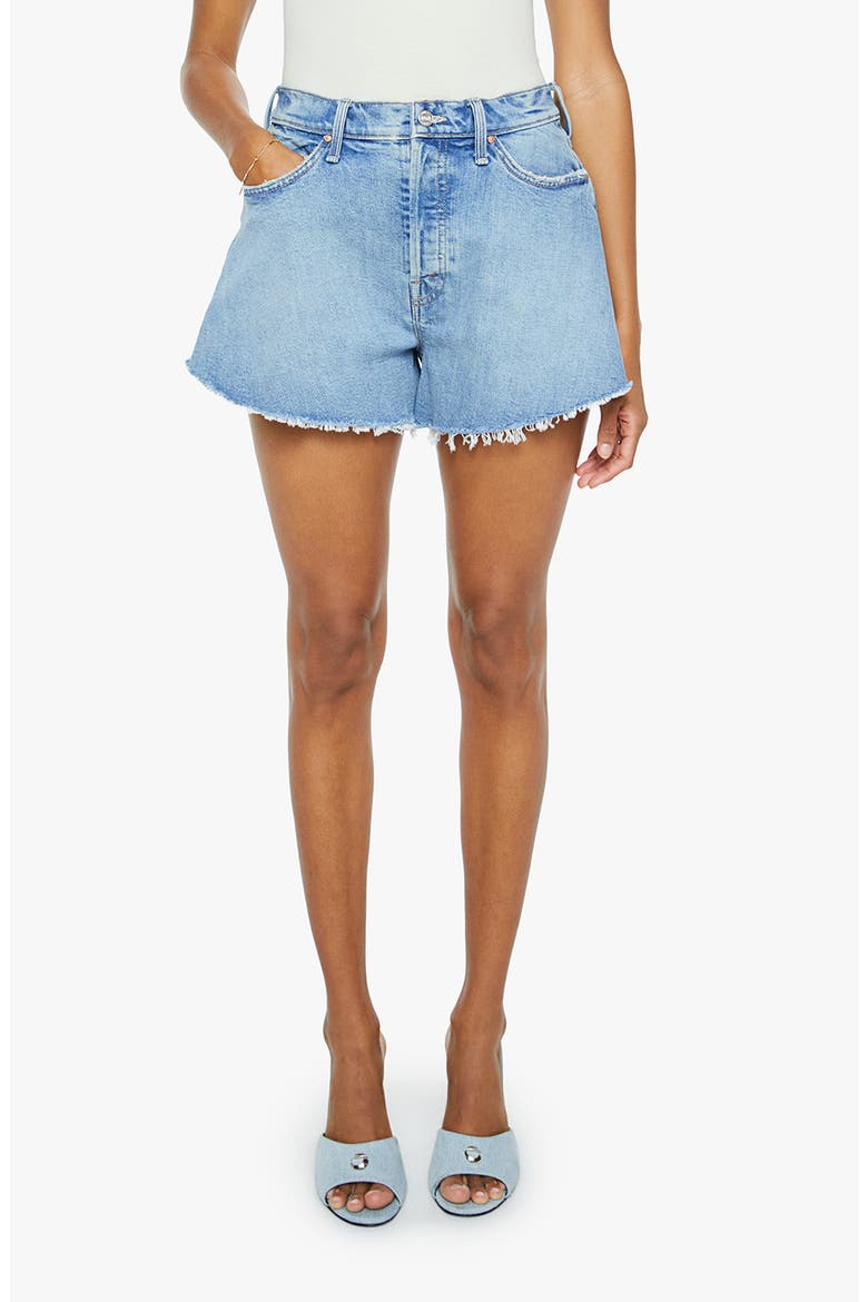 The Flutter Fray Hem Denim Shorts, Main, color, I CONFESS