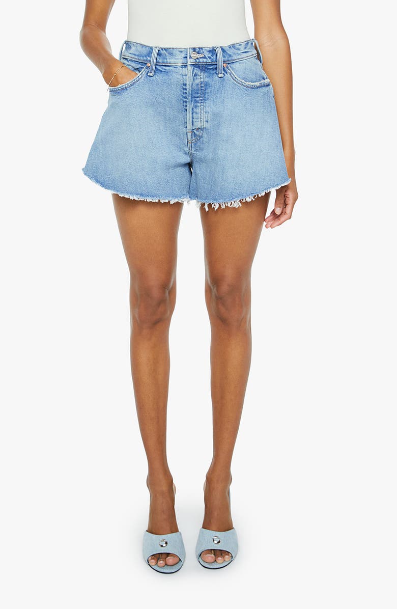 MOTHER The Flutter Fray Hem Denim Shorts, Main, color, I Confess