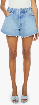 MOTHER The Flutter Fray Hem Denim Shorts