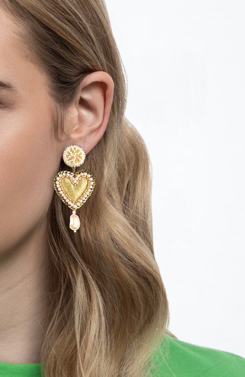Deepa Gurnani Darling Beaded Drop Earrings In Gold