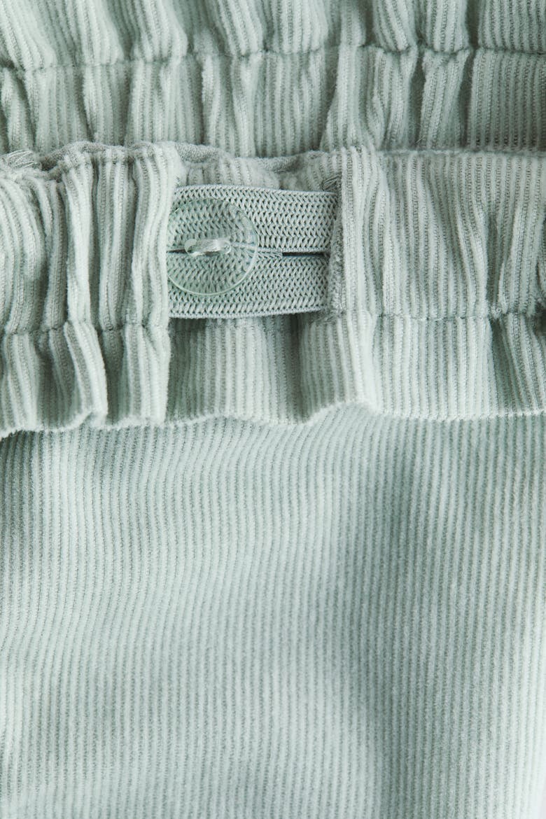 Frill-trimmed Corduroy Trousers, Alternate, color, Light dusty green