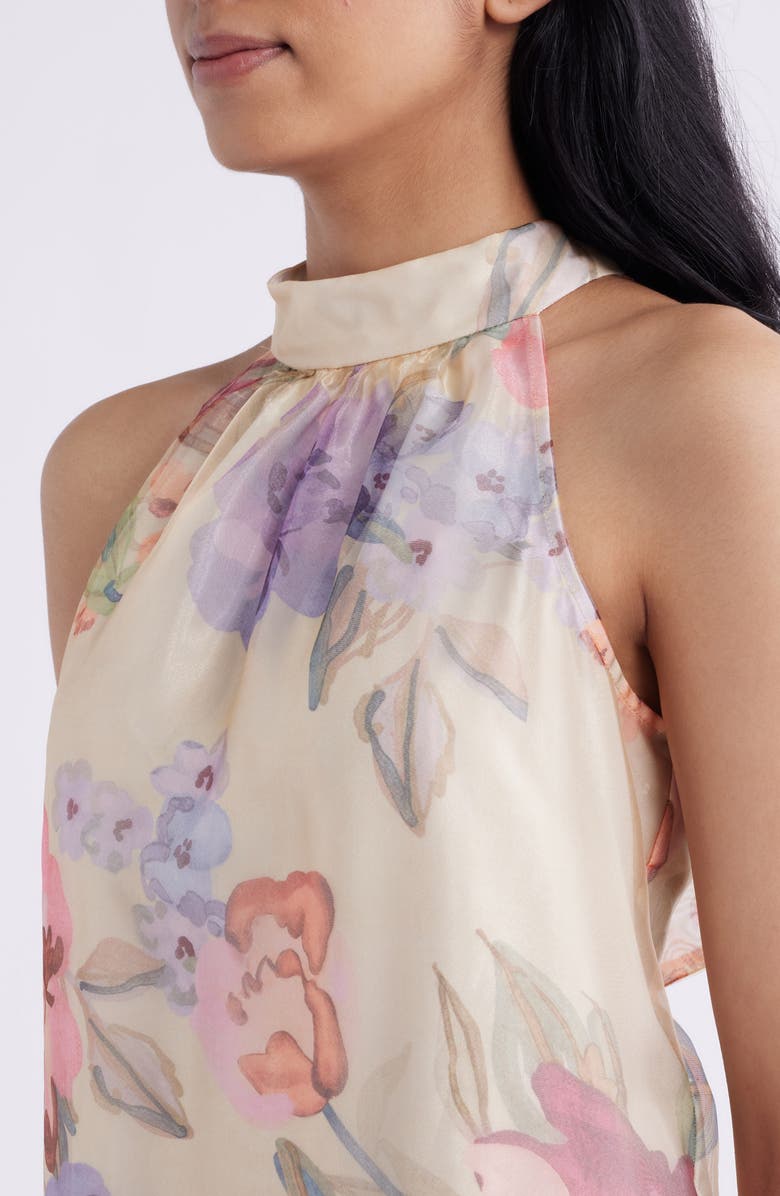 Vince Camuto Sleeveless Ruffle Hem Organza Dress, Alternate, color, Yellow