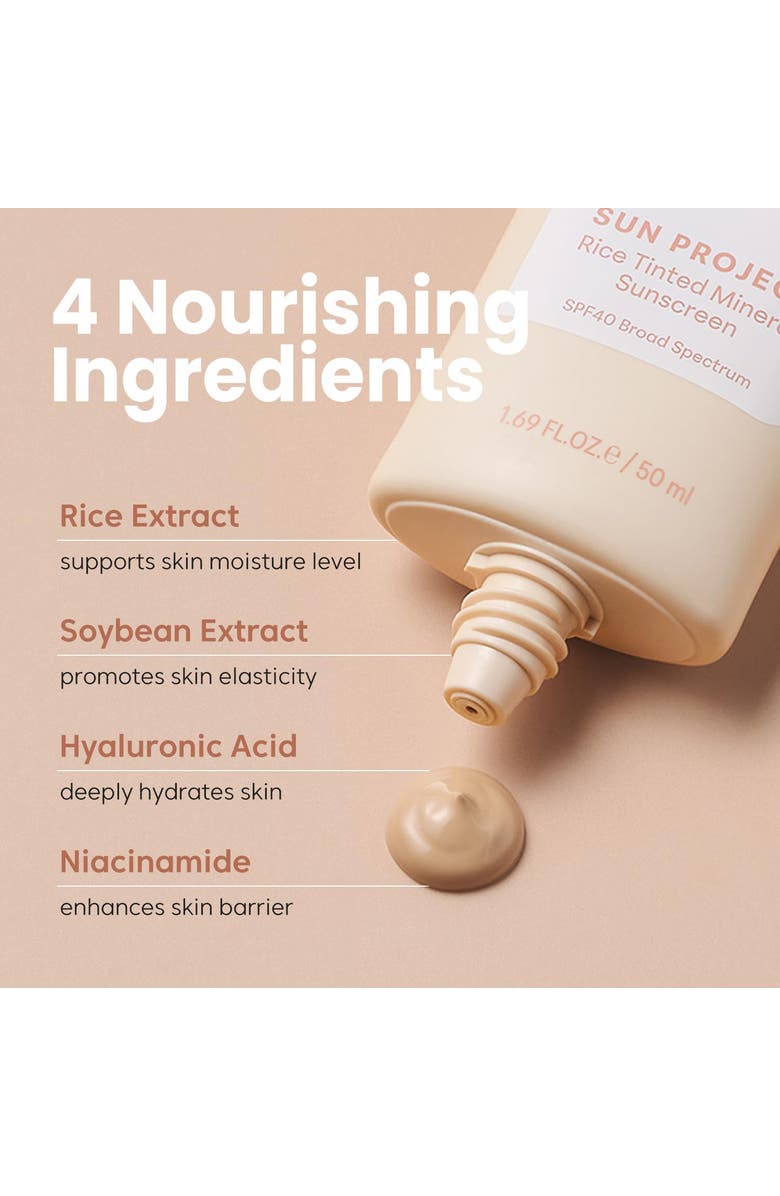 THANK YOU FARMER Sun Project Rice Tinted Mineral Sunscreen, Alternate, color, Beige
