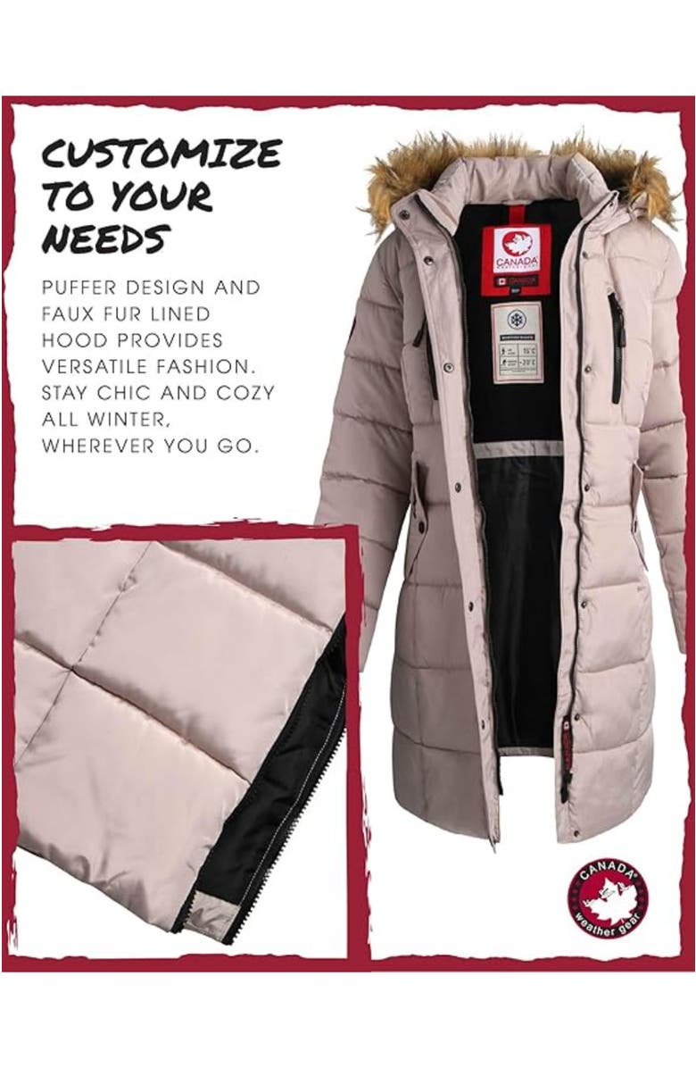 CANADA WEATHER GEAR Women's Heavyweight Long Parka Jacket, Alternate, color, Sand