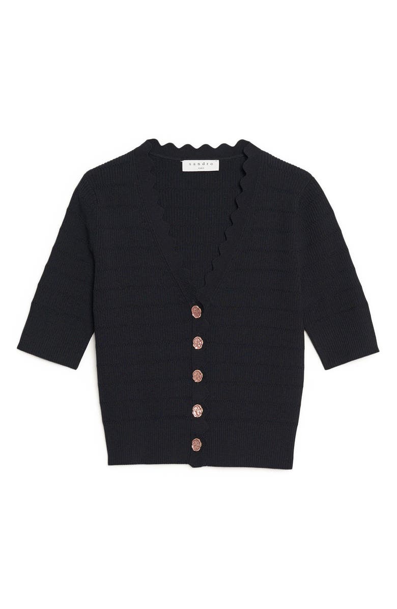 SANDRO Scalloped Sweater, Alternate, color,