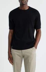 Emporio Armani Short Sleeve Cotton & Cashmere Rib Sweater
