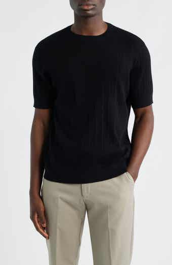 Short Sleeve Cotton & Cashmere Rib Sweater