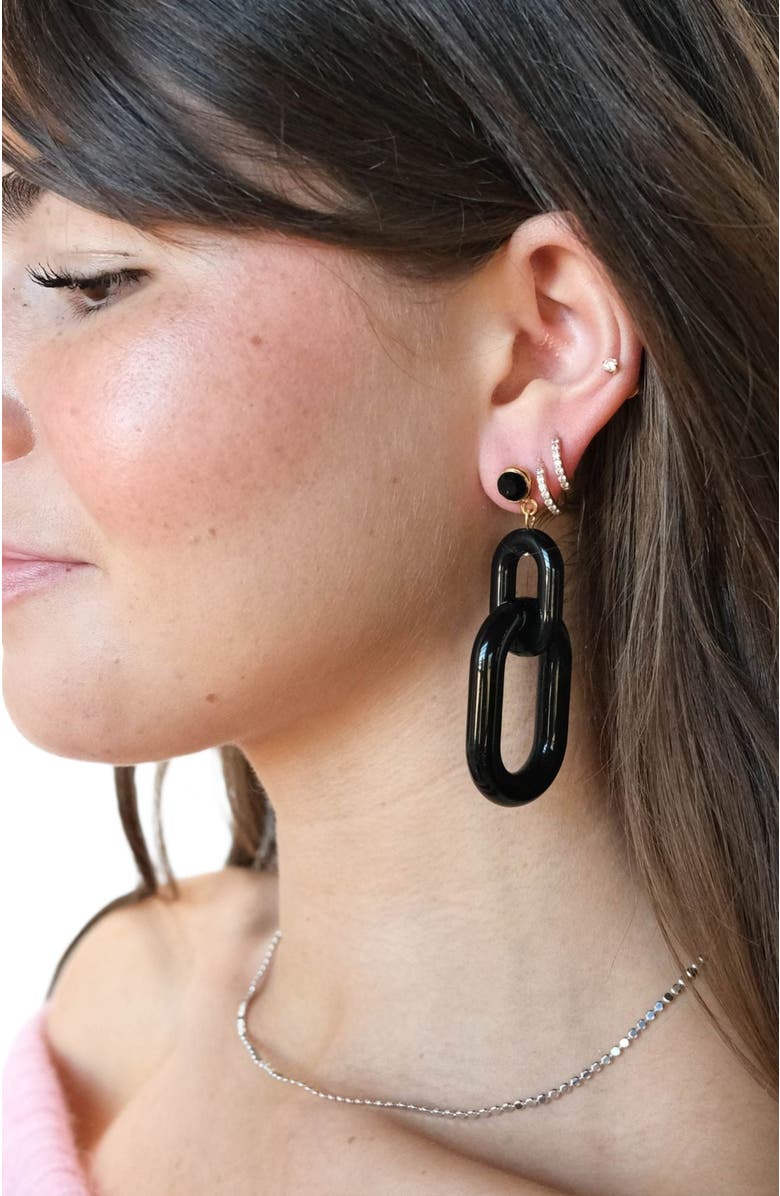 Nickel & Suede Bianca Acrylic Chain Earrings, Alternate, color, NO COLOR
