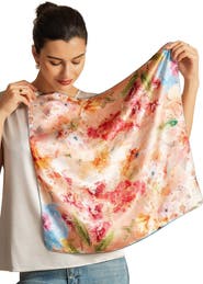 SILKSILKY Pure silk colored square scarf