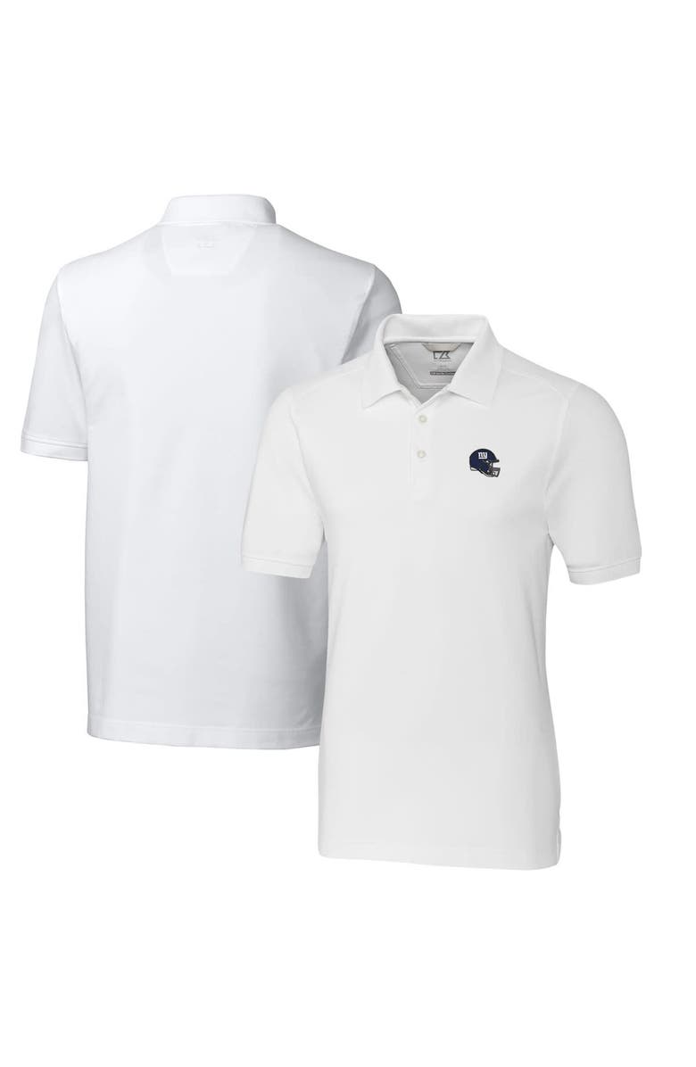 Cutter & Buck Men's Cutter & Buck White New York Giants Helmet Advantage Tri-Blend Pique Polo, Alternate, color,