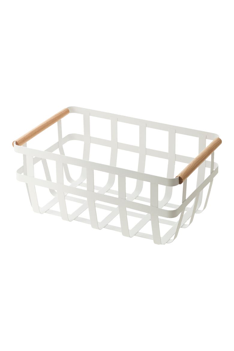 Dual Handle Storage Basket, Main, color, WHITE