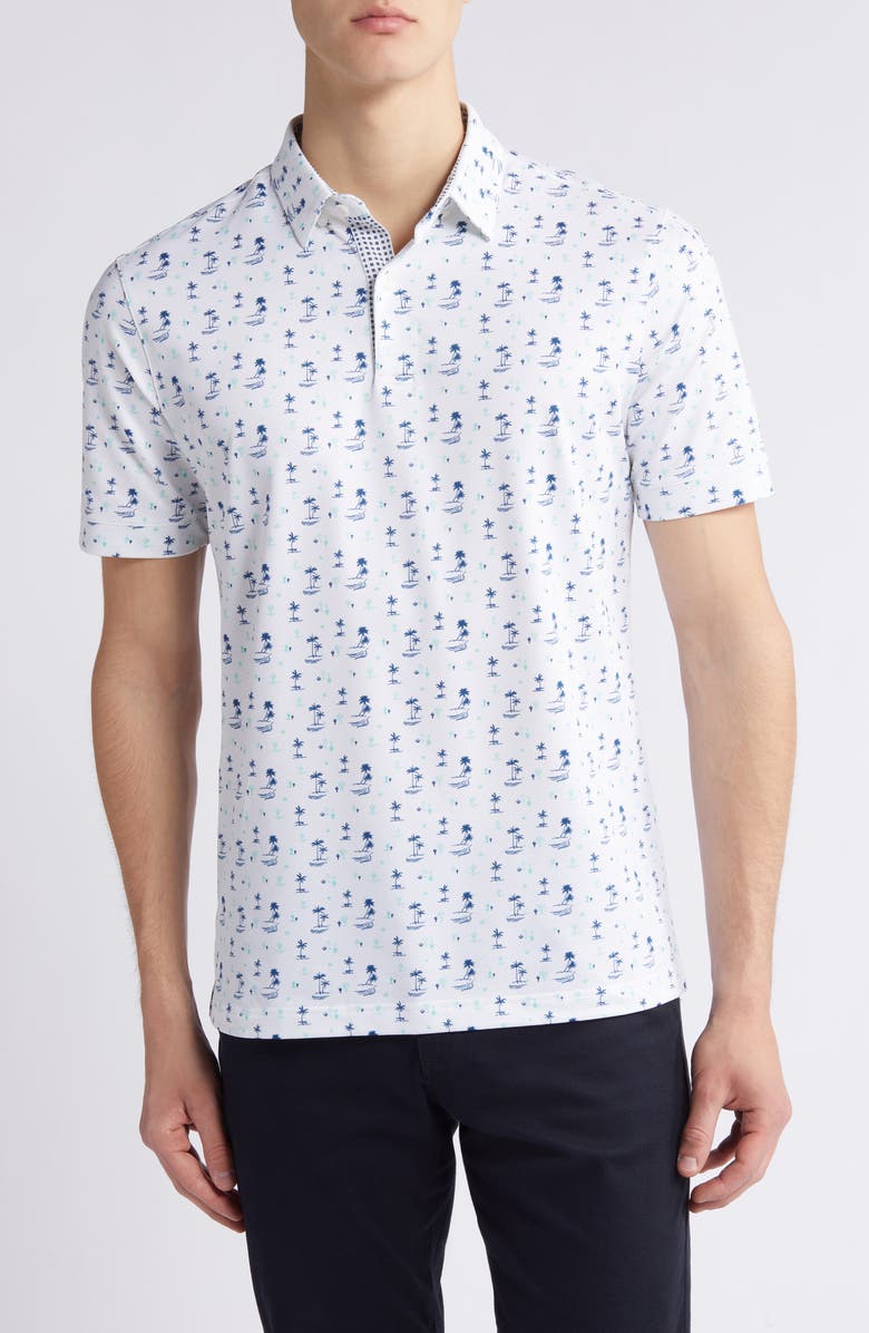 Mizzen+Main Halyard Trim Fit Print Performance Polo, Main, color, 