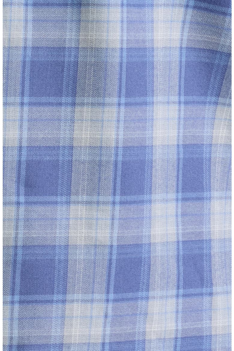 Cannon Plaid Performance Flannel Sport Shirt, Alternate, color, CROWN BLUE