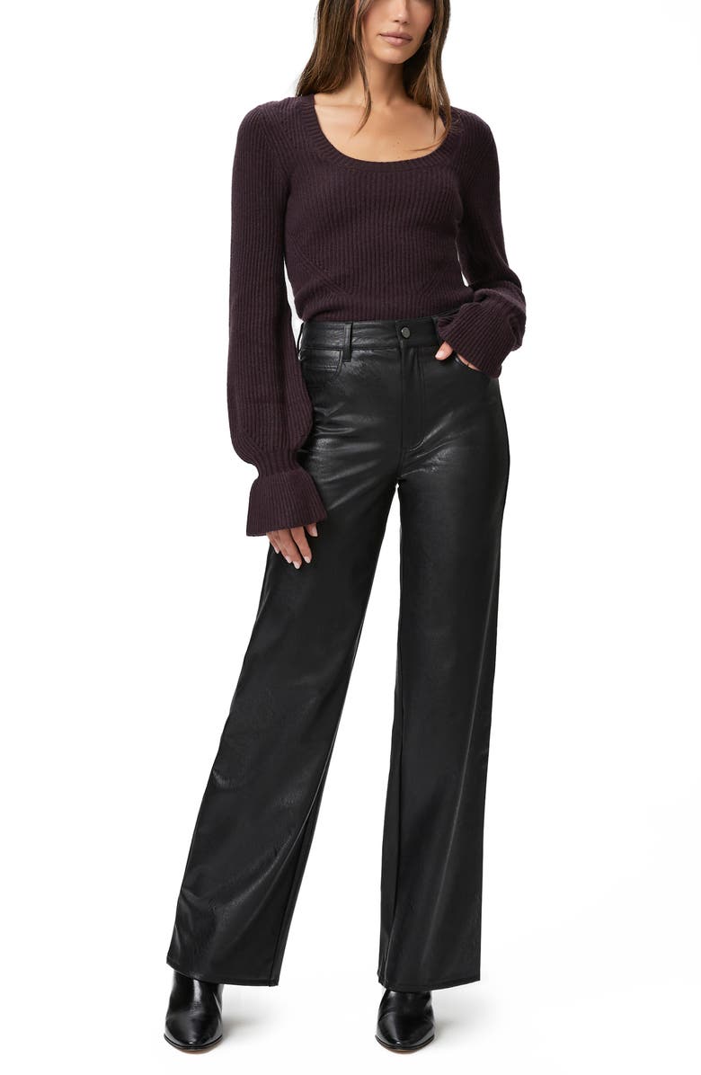PAIGE Sasha Wide Leg Faux Leather Pants, Alternate, color, 