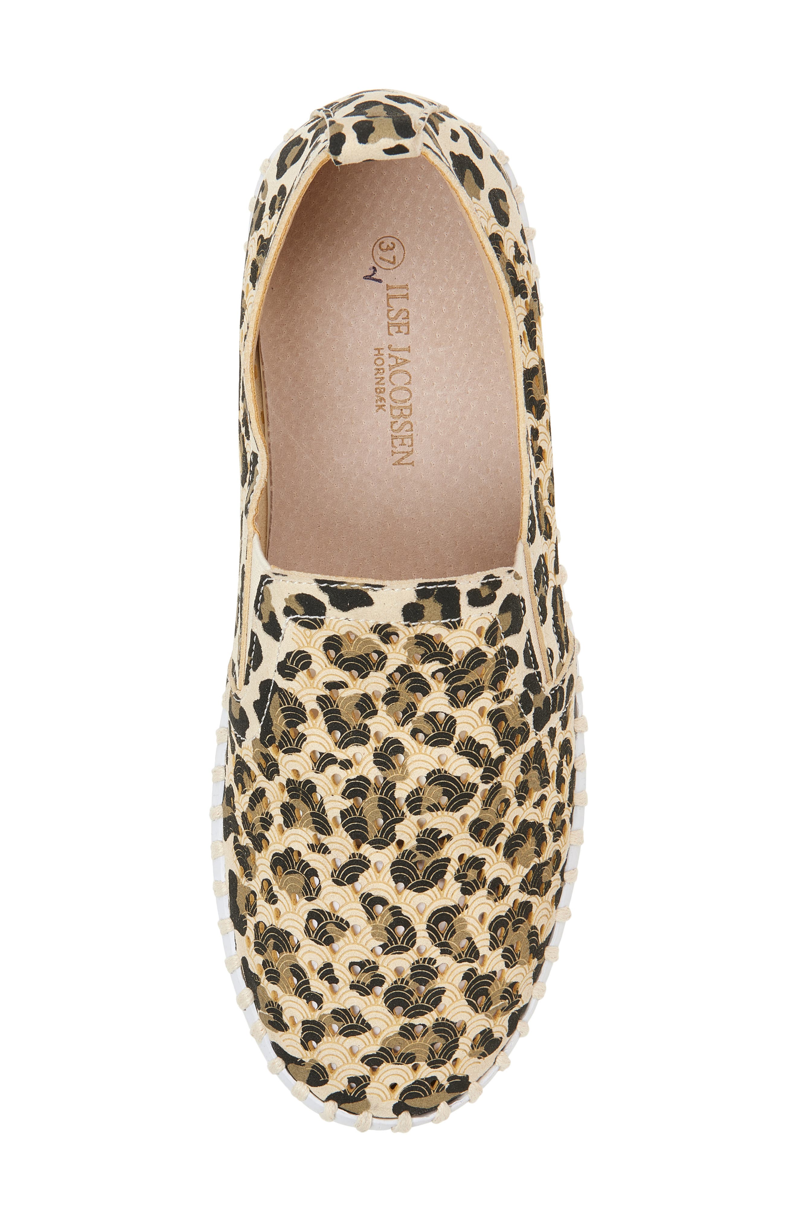 Ilse Jacobsen Tulip Perforated Slip-On Sneaker, Alternate, color, Latte