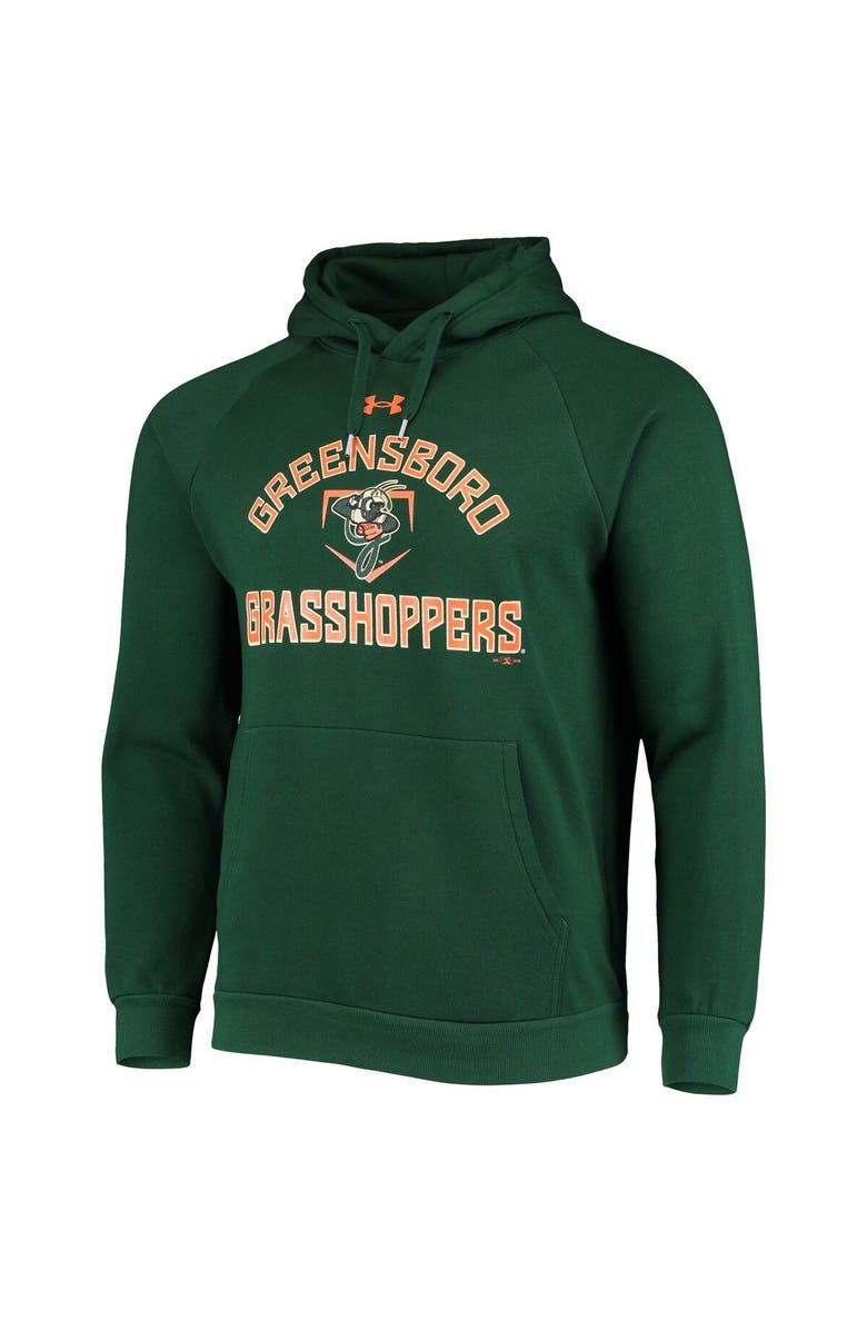 Under Armour Men's Under Armour Green Greensboro Grasshoppers All Day Raglan Fleece Pullover Hoodie, Alternate, color, 
