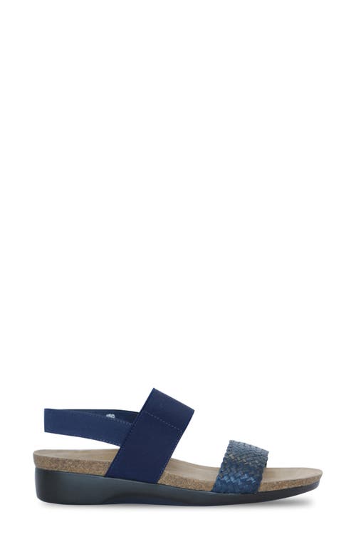 Munro Pisces Womens Leather Ankle Strap Wedge Sandals In Blue