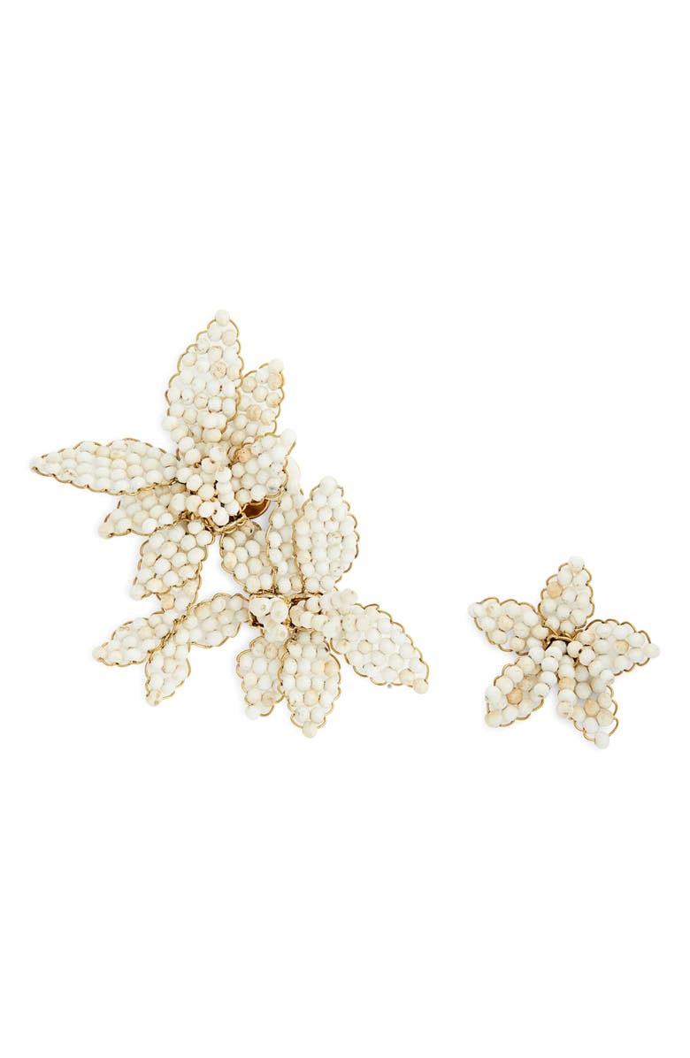 Isabel Marant Beaded Mismatched Earrings, Main, color, Ecru