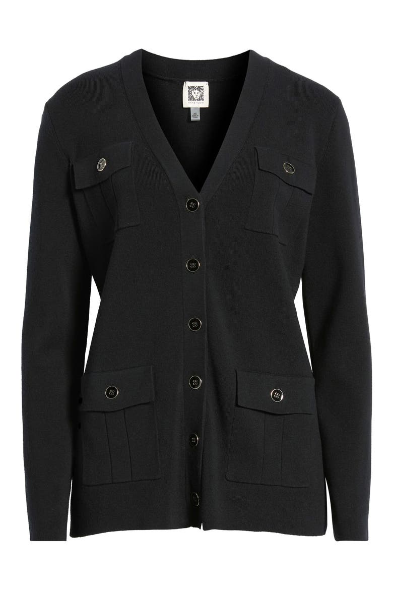 Four-Pocket Cardigan, Main, color, ANNE BLACK