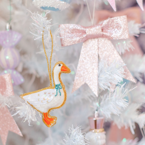 Daydream Society Goose Christmas Ornament In Multi