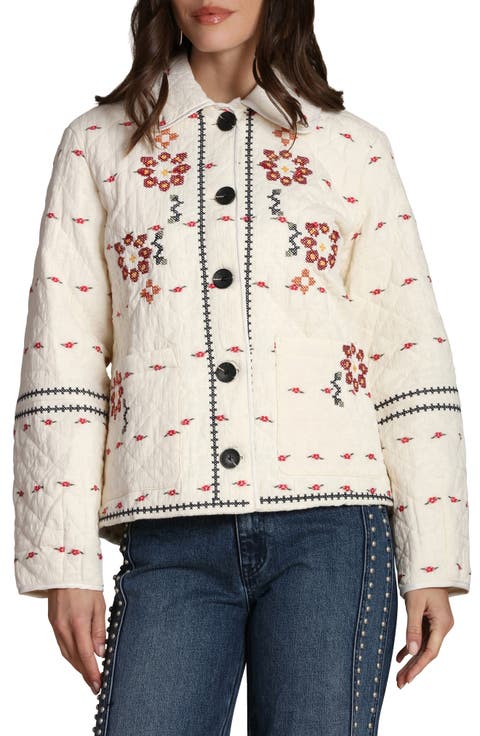 Embroidered Quilted Cotton Jacket