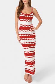 bebe Stripe Knit Maxi Dress