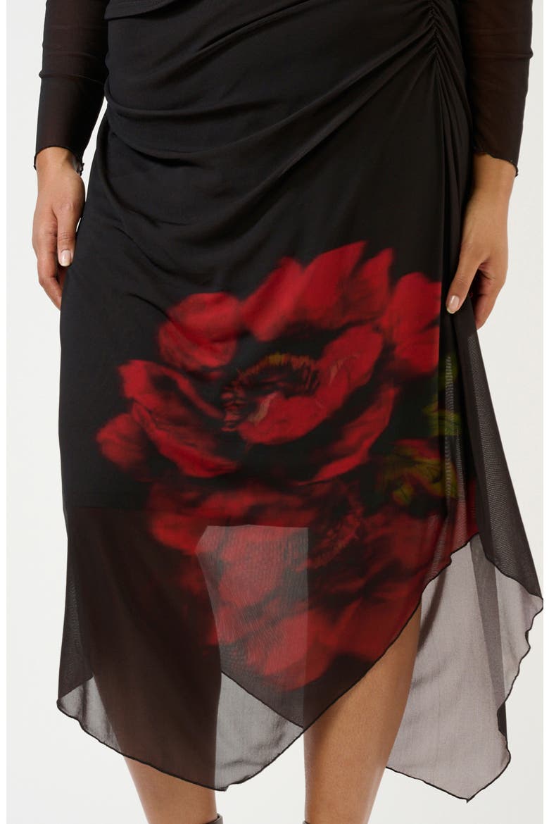 Raya Ruched Long Sleeve Maxi Dress, Alternate, color, CHOCOLATE ROSE